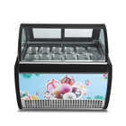 12 Pans Grey Color Italian Gelato Display Freezer For Ice Cream Shop