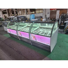 Factory Direct Sale Double Row SS Pans Ice Cream Display Freezer Cabinet