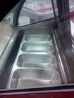 Factory Direct Sale Double Row SS Pans Ice Cream Display Freezer Cabinet